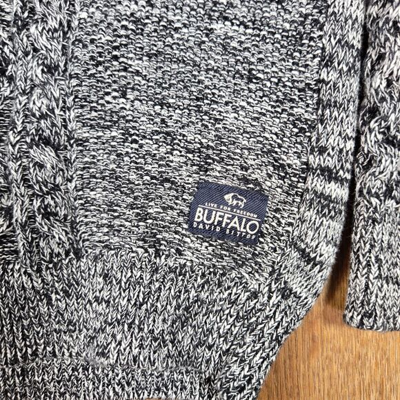 Buffalo David Bitton Sweater Mens XL Blue Cable Knit Pullover Crew Neck Knitwear - Picture 2 of 10